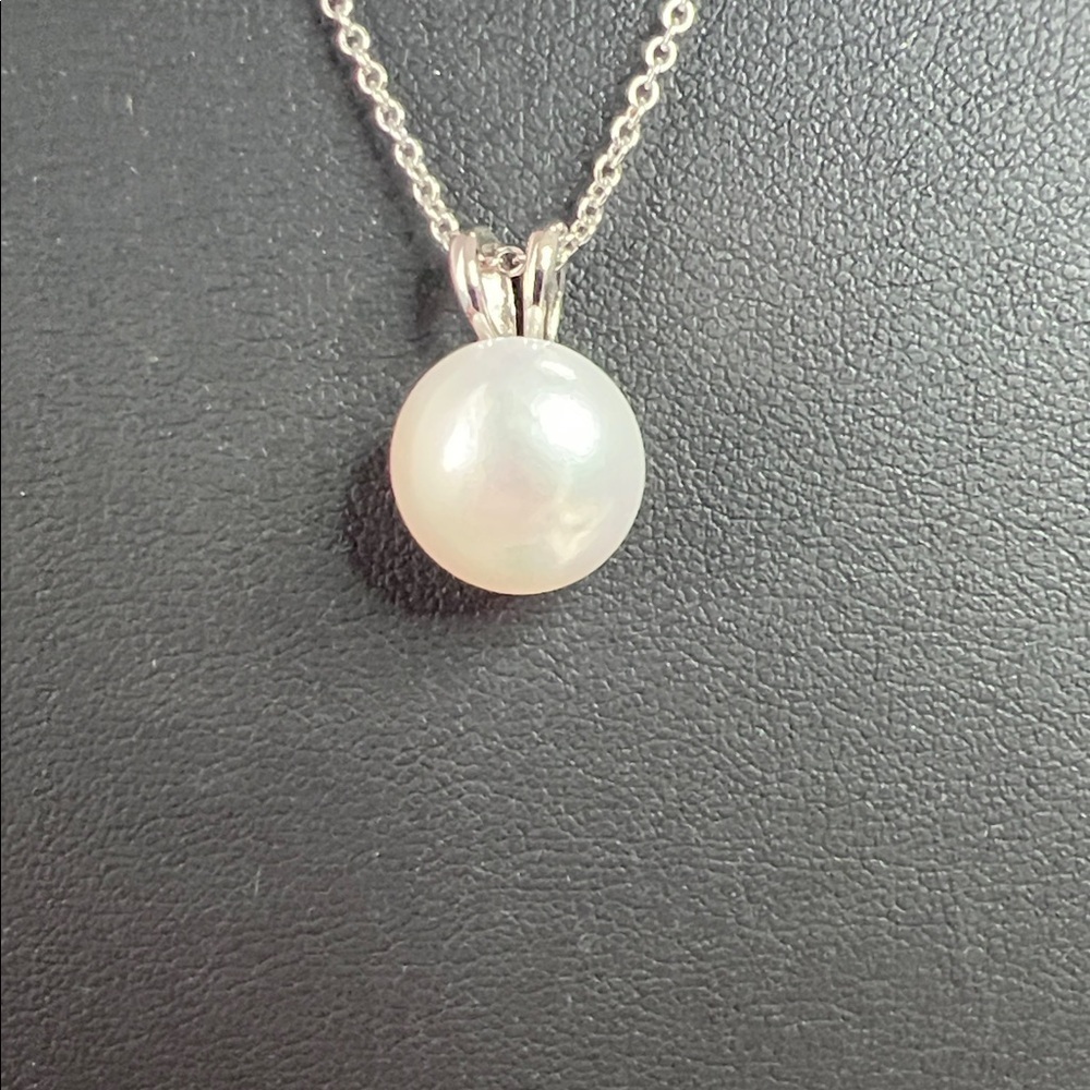 Honora Saltwater Cultured Button Pearl Pendant Necklace 925 18” B6